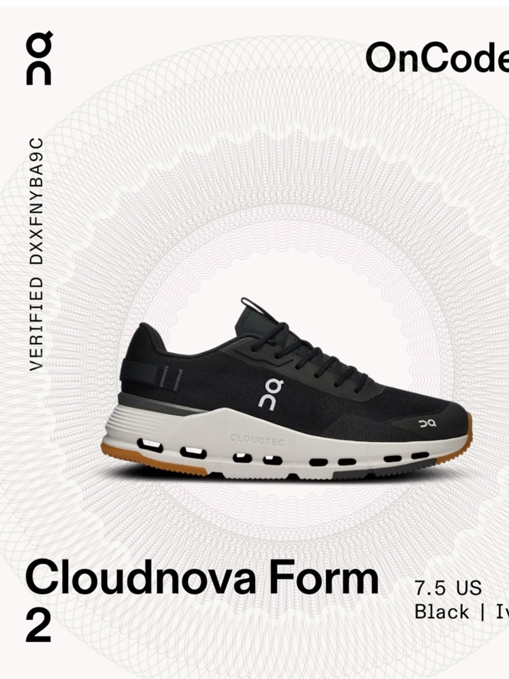 On Cloud Running Cloudnova Form 2 Women’s Sneaker - Black and Ivory